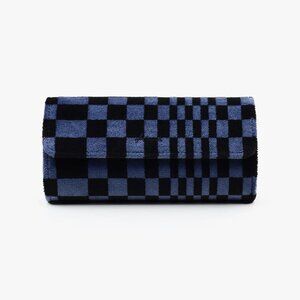 KRUK Black Blue Pasha Checkered Triple Watch Roll Travel Storage Case